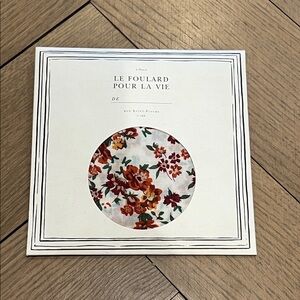 Sezane Floral Scarf with Red and Green Accents